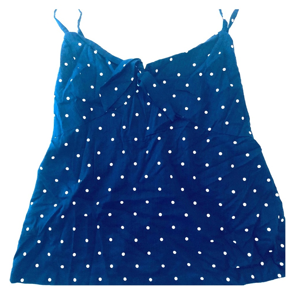 Old navy polka dot blue front tie cami